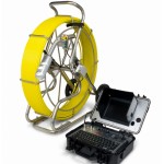 Pan and Tilt Push self leveling pipe inspection camera, color, 120m cable reel, video record, meter/foot counter FLX-127REKC
