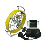 self leveling pipe inspection camera, color, 120m cable reel, video record, meter/foot counter FLX-128REKC