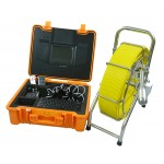 CCTV pipeline survey inspection camera, color, 60m cable reel, video record, meter/foot counter FLX-148REKC