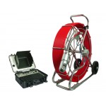Pan and Tilt Push self leveling pipe inspection camera, color, 120m cable reel, video record, meter/foot counter FLX-P128REKC